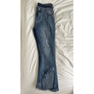 Bootcut ripped jeans